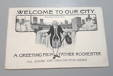 Vintage Postcard Rochester NY - A GREETING FROM FATHER ROCHESTER Landmarks picture
