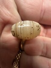 Ancient Banded Roman Asian Fat Barrel Agate EYE Bead 22.3 X 15.6 mm Collect  picture