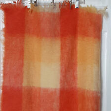 Glen Cree 100% Mohair Made In Scotland Orange Yellow Plaid Lap Blanket  72 x 44 picture