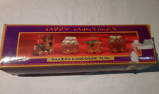 Halloween Happy Hauntings Porcelain Candle Holder Train Set 1995 Vintage picture