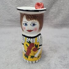 “ Roseanne” Lady Vase - Bella Casa By Ganz, Artist Susan Paley 5-1/2” Red roses picture