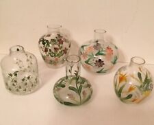 Lot Of 5 Two's Company Hand Painted Miniature Bud Vases. Lovely For Spring Buds picture