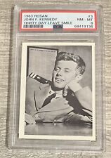 1963 Rosan John F Kennedy Card #3 Thirty Day Leave Smile PSA 8 President JFK G2A picture