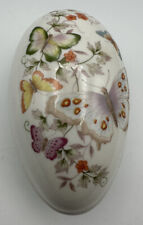 AVON Butterflies Fine Porcelain Decorated Egg With 22K Gold Trim Vintage 1974 picture