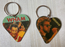 Vintage 1980s Wham Music Group George Michael Heart Shape Keychains Key Rings picture