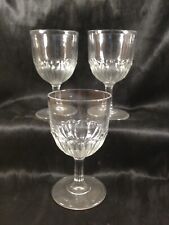 Set of 3 Clear Glass Petal Corinth Wine Glasses Stemware picture