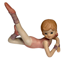 Vintage HOMCO Ballet/ Yoga/ Gymnast Girl Porcelain Figurine, Shelf Sitter Decor picture