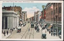 SPRINGFIELD, MASS. C.1928 PC.(N12)~VIEW OF MAIN ST. SOUTH FROM LYMAN picture