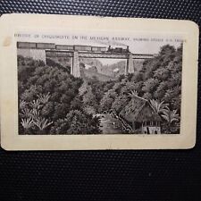  Mexican Railway Bridge On  1890's Jersey Coffee Trade Card From The 1890s. picture