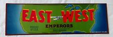Vintage Unused Original  East-West Emperors Exeter, California Crate Grape Label picture