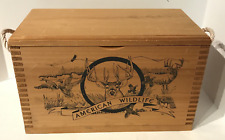 AMERICAN WILDLIFE Stag deer Buck Dovetailed Wood Box handcrafted by Evans Sports picture