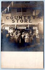 Pre-1907 RPPC COUNTRY STORE HELLO BILL UNCLE SAM COSTUMES ELKS? FLAG POSTCARD picture