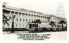 RPPC Postcard Sunset Bowling Center Hollywood CA Where the Stars Bowl, Unposted picture