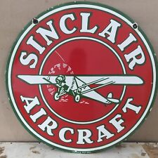 Sinclair Aircraft Porcelain Enamel Metal Sign 30 x 30 Inches 2 Side picture