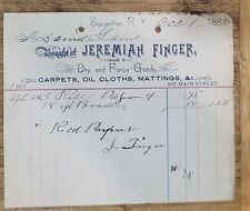 1886 Billhead New York Saugerties Jeremiah Finger picture