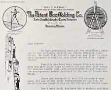Antique The Patent Scaffolding Co Boston Massachusetts Illustrated Letterhead picture