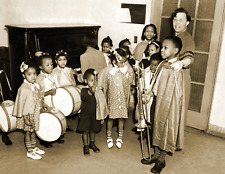 1938 African American Childrens Music Class Old Photo 8.5