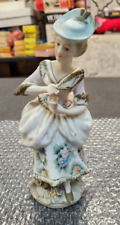 Vtg 1942 Lefton China Hand Painted Victorian Woman KW2075B  Figurine 7” picture