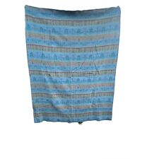Woolrich Vintage Blue Rustic Striped Cabin Camp Throw Blanket picture