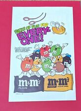 M&MS Print Ad Packs of Fun 1985 Candy Chocolate Yummy Poster picture