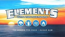 ELEMENTS Single Wide Rolling Papers Ultra Thin Rice 100 Leaves/Pack USA Shipped picture