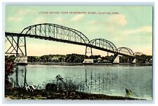 c1910's Lyon's Bridge Over Mississippi River Clinton Iowa IA Antique Postcard picture