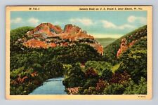 Elkins WV- West Virginia, Seneca Rock On US Route 5, Vintage c1941 Postcard picture