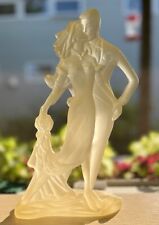 Fabulous VTG Frosted Lucite Statue By Mirage Art Deco Bride and Groom Dancing picture