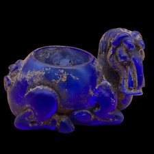 A very Old ancient Roman Blue crystal horse figure ash tray from 300 Ad picture