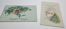 2 Antique 1920 Posted Christmas Postcards  Birds picture