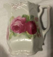 Vintage German Hand-Painted Porcelain Cream Pitcher Floral and White picture