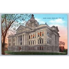 Vintage Linen Postcard Brown County Court House Green Bay Wisconsin Early 1900s picture