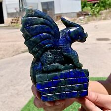 1.5LB Natural beautiful labradorite crystal hand- carved dragon healing picture