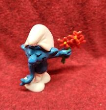 Vintage 1978 Smurf Lover With Flowers PVC Figure The Smurfs  picture