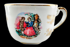 Vintage 1960s Parvani 24KT Gold Gilt Tea Cup Courting Rococo Couple Pinecones picture