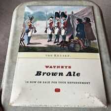Vintage Watneys Brown Ale Tin Enamel Bar Advertising British Colonial Soldiers picture