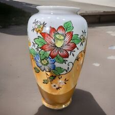 VTG Japanese Hand Painted Lusterware Vase Orange Lustreware Art Deco Pre WWII 7” picture