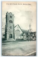 1909 First M.E. Church Chapel Otis St. Medford Massachusetts MA Vintage Postcard picture