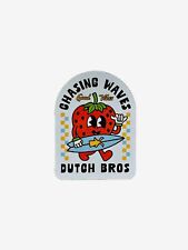 Dutch Bros Coffee Sticker Chasing Waves Strawberry Surfboard Good Vibes May 2024 picture