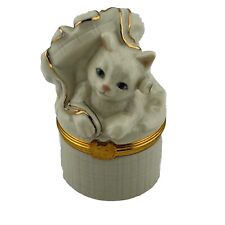 Lenox Treasures The Cat's Surprise  3 in Tall Trinket Box First Issue with Charm picture