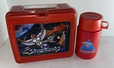Silver Hawk Red Lunch Box Plastic With Thermos 1986 Vintage Made In USA picture