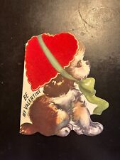 Vintage Valentine's Day Card -- Dog with a Bonnet (Textured) picture