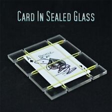 Card in Sealed Glass Signed Card Disappear Reappear in Acrylic Block Magic Trick picture