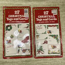 Holiday Merry Christmas Tag & Cards Set Lot 200 + NOS NIP Sealed Gift 2 Packs #B picture