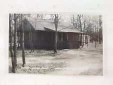 Wellston Michigan RPPC Postcard c1940 Camp Mana-Pine Cabin RPPC Real Photo picture