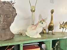 Vintage BetLar Inc. Rare Large Ceramic White Rabbit Figurine Bunny Lamp picture