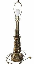 Rembrandt Lamps Chicago, Tall Brass Table Lamp, Art Deco Heavy Swirl Ornate Foot picture
