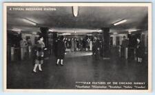 CHICAGO Illinois IL ~ Mezzanine Station CHICAGO SUBWAY c1940s-50s  Postcard picture