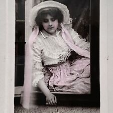 c1907 RPPC Edna May Pettie Actress Promotional Postcard Real Photo Hand Colored picture