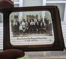Early Boy Scouts Glass Slide Magic Lantern Enlisting 4x3.25 Vtg Chicago picture